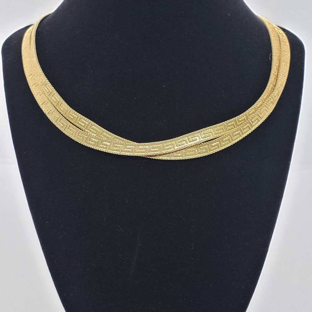 Rare vintage Dior Gold Filled Greek Key Necklace